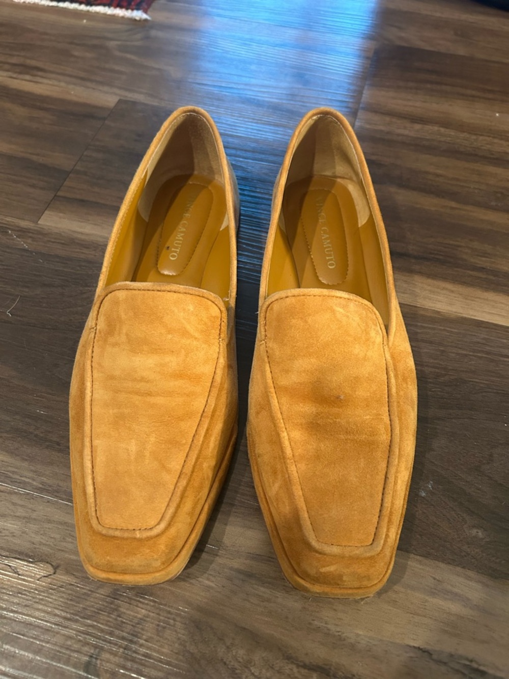 Vince Camuto Suede Loafers in Mustard